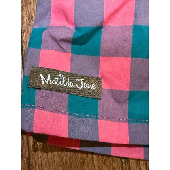 NWT Matilda Jane Plaid to See You Pink Purple Green Long Sleeve Dress size 6 - Picture 3 of 12